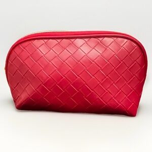 Lancome‎ Woven Everyday Cosmetic Zippered Travel Makeup Bag Roomy